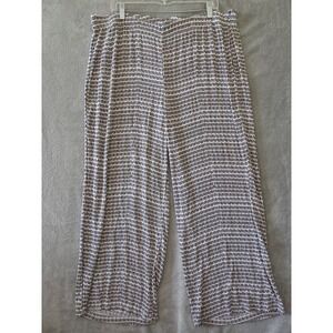 Chicos Pants Sz 3 / XL Petite Travelers Print Palazzo WideLeg Liquid Knit Slinky